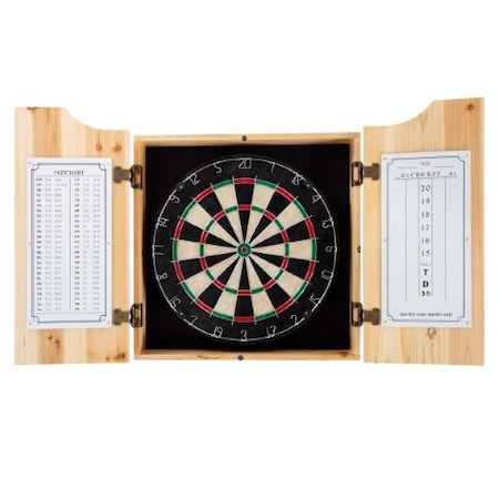 Toy Time Solid Wood Dart Cabinet Set - Pro Style Board and Darts 263753SBJ